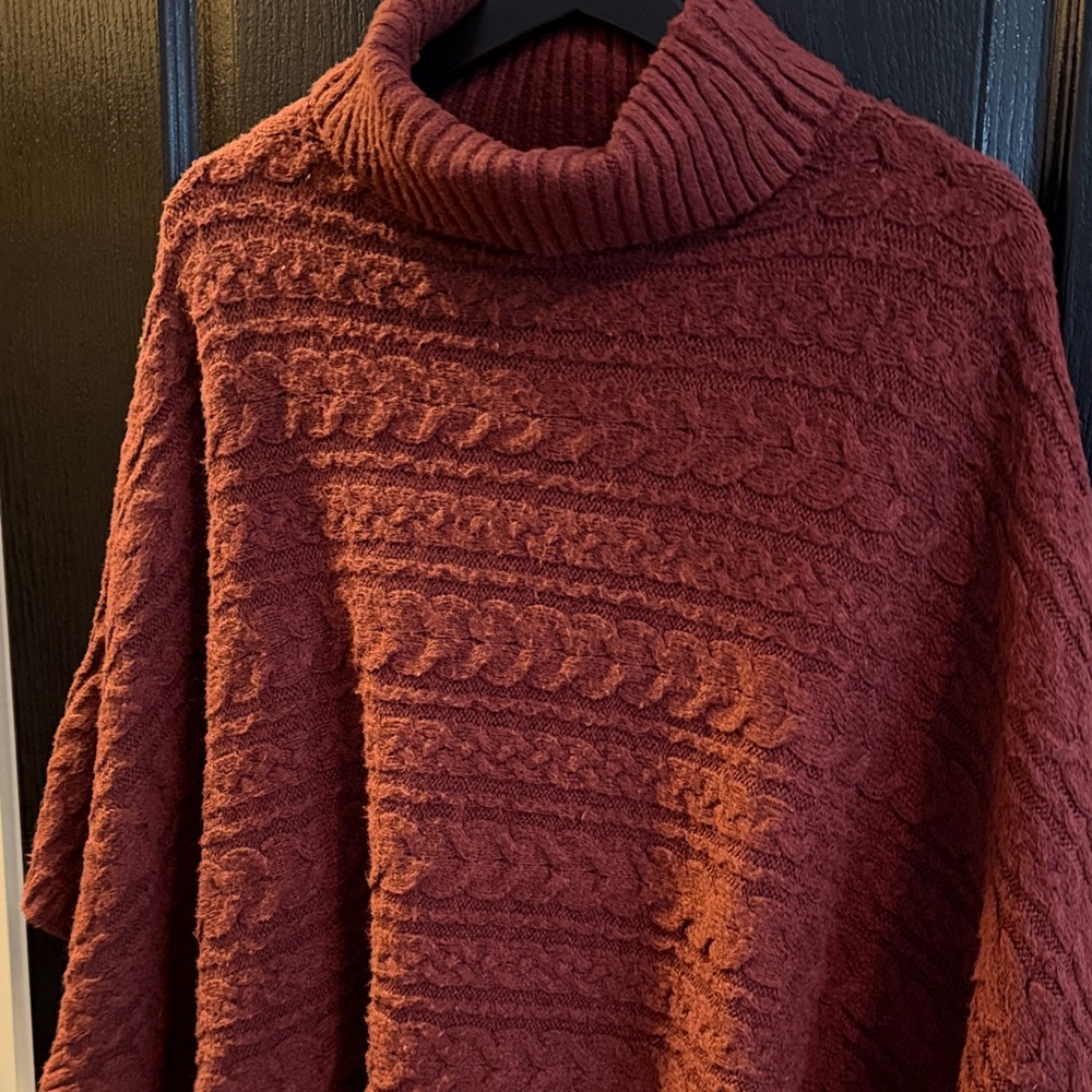 Rachel Zoe Cable-Knit Turtleneck Poncho Sweater - Women's - Picture 3 of 5